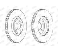 1x Jurid Brake Disc Front Vented Fits Audi A5 A8 Q5 Q7 VW Touareg 15-22
