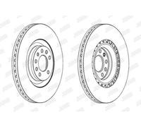 1x Jurid Brake Disc Front Vented Fits Cadillac BLS Vauxhall Vectra C 02-12