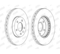 1x Jurid Brake Disc Front Vented Fits Vauxhall Ampera Astra Zafira 09-19