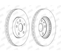 1x Jurid Brake Disc Front Vented Fits Vauxhall Astra J GTC 10-18