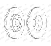 1x Jurid Brake Disc Front Vented Fits Vauxhall Vivaro Renault Trafic 01-15