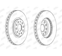 1x Jurid Brake Disc Front Vented Fits VW Sharan Tiguan Allspace 10-22