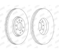 1x Jurid Brake Disc Rear Vented Fits Fiat Scudo Peugeot Expert 07-17
