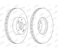 1x Jurid Brake Disc Rear Vented Fits Hyundai Santa Fe Kia Sorento 01-21