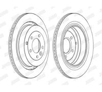 1x Jurid Brake Disc Rear Vented Fits Land Rover Discovery Range Sport 04-17