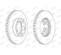 1x Jurid Brake Disc Rear Vented Fits Nissan Cabstar 00-06