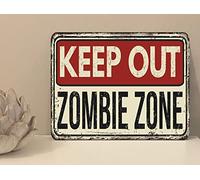 1x Keep Out Zombie Quote Metal Plaque Sign Gift House Novelty (mt277) (200mm x 150mm)
