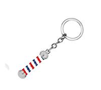 1X Key Ring Barber Shop Salon Logo Keychain Pendant Key Clasp Bag Ornaments DIY Craft Souvenir Birthday Gift Silver New Released