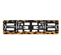 1x Leopard Print DESIGN Registration License Number Plate Surround Hinged Holder Frame Surround for Any Car