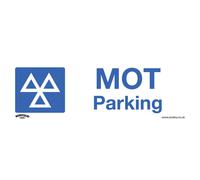1x MOT PARKING Health & Safety Sign - Rigid Plastic 300 x 100mm Warning Plate