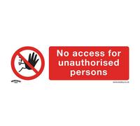 1X No Access Health & Safety Sign - Rigid Plastic Warning Plate 300 X 100mm