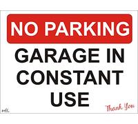 1x No Parking Garage In Use Safety Signs Self Adhesive Vinyl Sticker 200mm x 150mm pk2