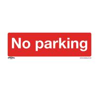1x NO PARKING Health & Safety Sign - Rigid Plastic 300 x 100mm Warning Plate
