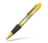 1x Orange/Yellow Ballpoint Pen (Photo Insert) - Airplane Plane Pilot Airport - Soft Feel Finger Grip, Black Ink #2839