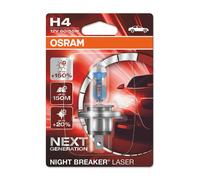 1x Osram H4 Night Breaker LASER Bulb +150% More Light +40m (472) 64193NL-01B