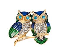 1X Owl Brooch Pin Women Corsage Birthday Collar Lapel Badge Jewelry Scarves Shawl Clip Lady Jewelry Bag Ornament Men Nice and Fashion