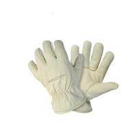 1X Pair Briers Ultimate Lined Cream Leather Gardening Gloves Thermal Thorn Resistant S M L (Medium/8)