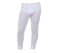 1x Pair of Mens Thermal Long Johns - Brushed Inside for Extra Warmth (Small, White)