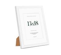 1x Picture Frame 13x18. White Wood 13x18 Photo Frames | with HD Perspex and Stand for Tabletop or Wall Hanging