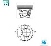 1x PISTON 40422600 STD FOR BJB/BLS/BSU/BXF/BXE/BXJ/BMT 1.9L 4cyl