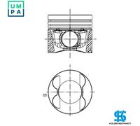 Engine piston for cylinder 1-3 41713600 KOLBENSCHMIDT for MERCEDES-BENZ G-CLASS
