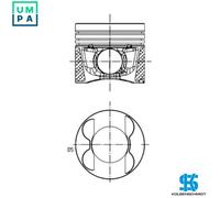 Engine piston for cylinder 1-3 41713600 KOLBENSCHMIDT for MERCEDES-BENZ G-CLASS