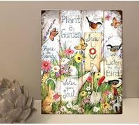 1x Plants & Garden Birds Shed Retro Metal Novelty Plaque Sign Gift mt850 (200mm x 150mm)