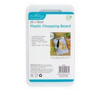 1x Plastic Chopping Board - 25cm x 15cm - White - Large Kitchen Wooden Cutting Serving Cheese Bread Meat Food Block Boards - By Ashley