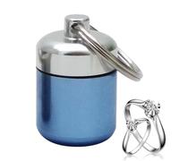 1x Pocket Pill Box - Outdoor Keychain Pill Case, Convenient to Dangle Pills Container, Waterproof Pills Organizer, Easy to Carry Organizer with Sponge Pads for Backpacking, Camping, Travel,Trips