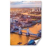 1x Poster A4 - Tower Bridge London Sunset England Vertical (Portrait) Art Print 21 X 29.7 cm 280gsm Satin Gloss Photo Paper #63316