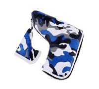 1x Premium PU Camouflage Pattern Blue Golf Blade Putter Cover Magnetic Closure Golf Club Headcover With Small Decoration