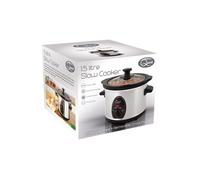 1x Quest Stainless Steel 120W Slow Cooker Chrome and Black 1.5Ltr 35260