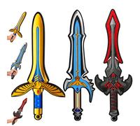 1x Random Foam Sword Fancy Dress Accessory, Royal Gold, Red Warrior or Blue Knight Design, Soft EVA Pretend Play Toy Sword for Kids, Costume Parties & Role Play - 49cm