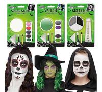 1x Random Halloween Face Painting Kit for Children| Non-Toxic Washable Face Makeup Set| Temporary Face Make Up for Kids Halloween Celebration