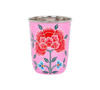 1x Raspberry Peony 300ml Hand-Painted Picnic Cup - Reusable Picnic Drinking Glasses Wine Water Coloured Party Cup Beakers Set - by BillyCan