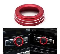 1x Red Car Stereo Tuner Control Knob Audio Volume Control Decor Ring Cover For Mercedes A B C E S CLA GLA GLK ML GL Class