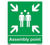 1X Rigid Plastic Assembly Point Health & Safety Sign 250X300mm