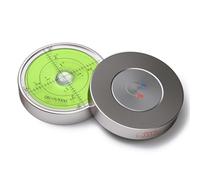 1x Round Bullseye Bubble Level 60mm Diameter, Green Liquid, Aluminium