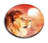 1x Round MDF Magnet 6cm - African Lion Savannah Landscape King Sunset - Fridge Locker Office Whiteboard Toolbox #50050