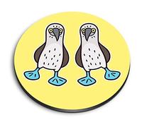1x Round MDF Magnet 6cm - Blue-footed Boobies Cartoon - Fridge Locker Office Whiteboard Toolbox #59616