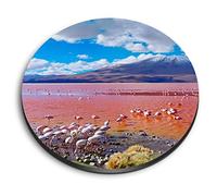 1x Round MDF Magnet 6cm - Flamingos Birds Laguna Colorada Bolivia - Fridge Locker Office Whiteboard Toolbox #52847