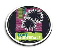 1x Round MDF Magnet 6cm - Fort Lauderdale USA Palm Vacation - Fridge Locker Office Whiteboard Toolbox #59242