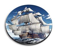 1x Round MDF Magnet 6cm - HMS Victory Computer Art Sailing Ship - Fridge Locker Office Whiteboard Toolbox #52965