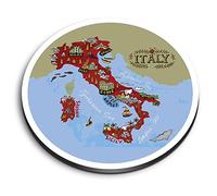 1x Round MDF Magnet 6cm - Italy Italian Rome Map Travel Adventure - Fridge Locker Office Whiteboard Toolbox #58719