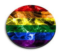 1x Round MDF Magnet 6cm - LGBT Pride Flag Gay Lesbian - Fridge Locker Office Whiteboard Toolbox #51332