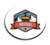 1x Round MDF Magnet 6cm - Meribel France Ski Alps Skiing Snowboard - Fridge Locker Office Whiteboard Toolbox #58791