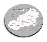 1x Round MDF Magnet 6cm - Milton Keynes District - Fridge Locker Office Whiteboard Toolbox #55571