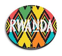 1x Round MDF Magnet 6cm - Rwanda African Tribal Design - Fridge Locker Office Whiteboard Toolbox #60458