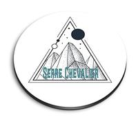 1x Round MDF Magnet 6cm - Serre Chevalier Mountains Stars Triangle - Fridge Locker Office Whiteboard Toolbox #61022