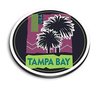 1x Round MDF Magnet 6cm - Tampa Bay Florida USA Palm Trees Exotic - Fridge Locker Office Whiteboard Toolbox #58887